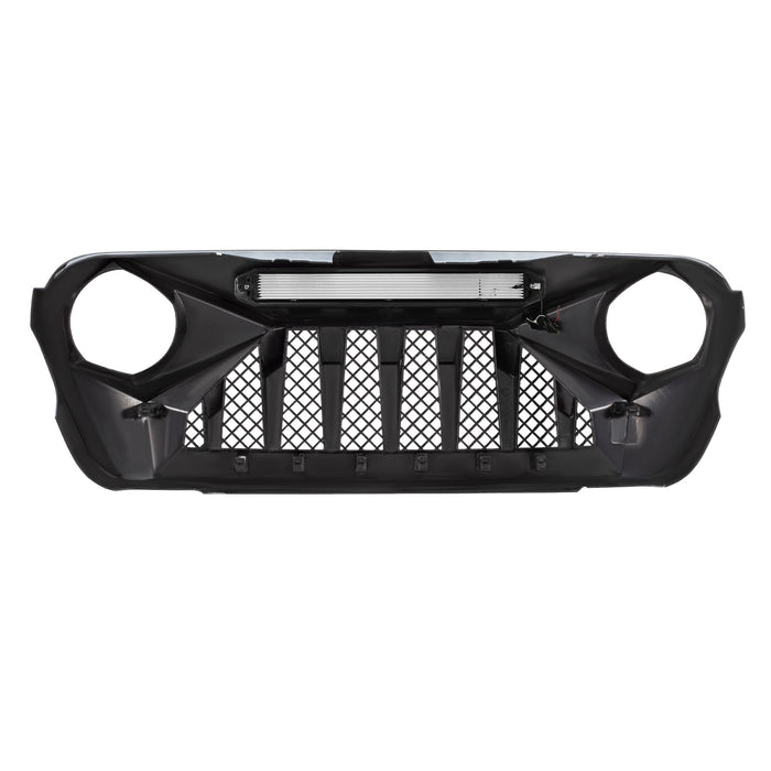 Demon Grille W/ Led Off-Road Lights - Red & White & Black For 18+ Jeep Wrangler JL & Gladiator JT W/O Trailcam | American Modified
