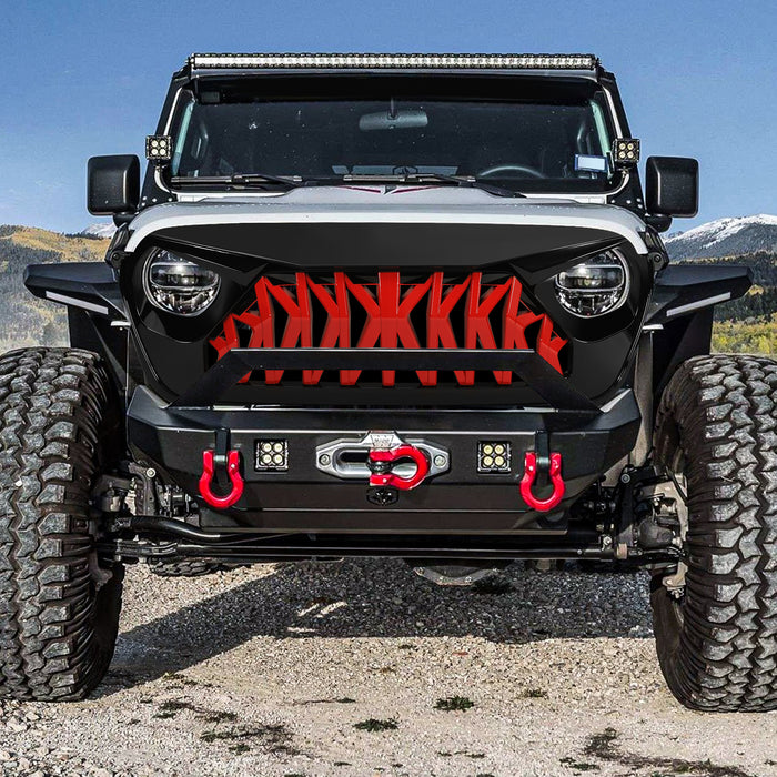 Shark Grille - Red & Black For 18+ Wrangler JL & Gladiator JT W/O Trailcam | American Modified
