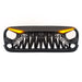 Shark Grille  w/ LED Eyebrow DRL and Turn Signals - Matte Black For 07-18 Jeep Wrangler JK | AMERICAN MODIFIED