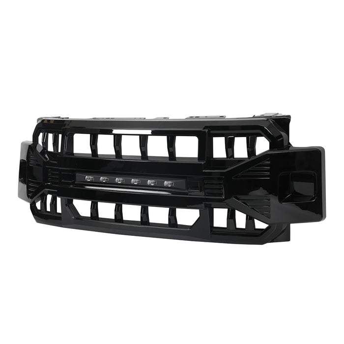 Armor Grille W/Off-Road Lights - Glossy Black For 2017-2019 Ford F250/350| American Modified