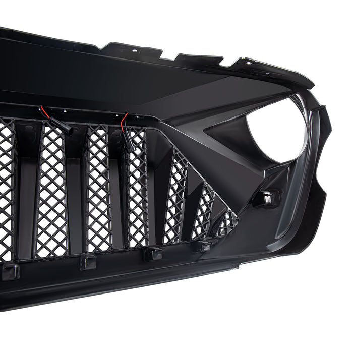 Goliath Grille W/ Amber Led Running Lights For 18-23 Jeep Wrangler Jl & Gladiator Jt - White & Black| American Modified