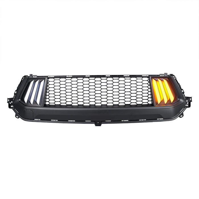 Knife Style Front Upper Grille W/ LED DRL and Turn Signals For 24+ Ford Mustang | American Modified