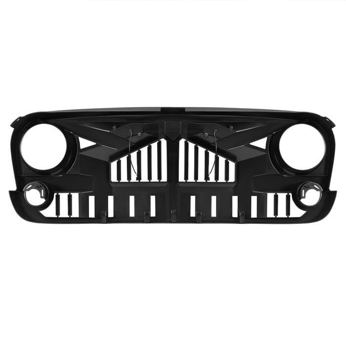 Empire Grille W/ Amber Lights - Glossy Black for 07-18 Jeep Wrangler JK | American Modified