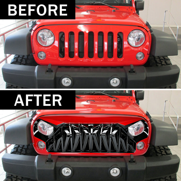 Shark Grille - Red & Black For 07-18 Wrangler JK/ JKU | American Modified