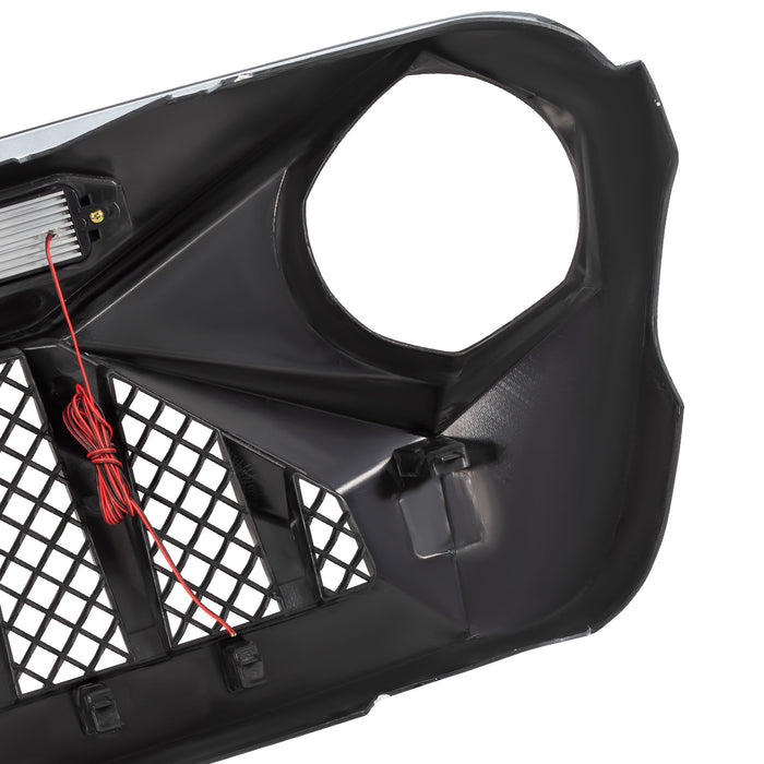 Demon Grille W/ Led Off-Road Lights-White & Black For 18-23 Jeep Wrangler Jl & Gladiator Jt W/O Trailcam| American Modified