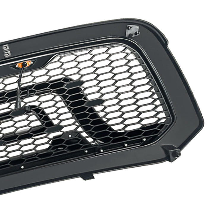 Rebel Style Front Grille W/Amber Led Lights-Glossy Black For 2013-2018 Dodge Ram 1500| American Modified