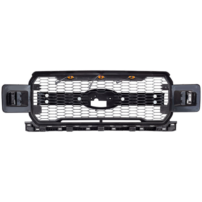 Raptor Style Mesh Grille W/ Amber Lights & Emblem Base For 2018-2020 Ford F150| In Stock On Sep 15｜American Modified