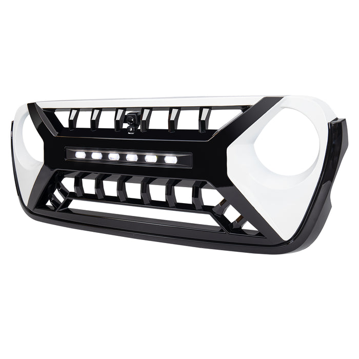 Armor Grille W/ Off-Road Lights - White & Black For 18-23 Jeep Wrangler JL & Gladiator JT | American Modified