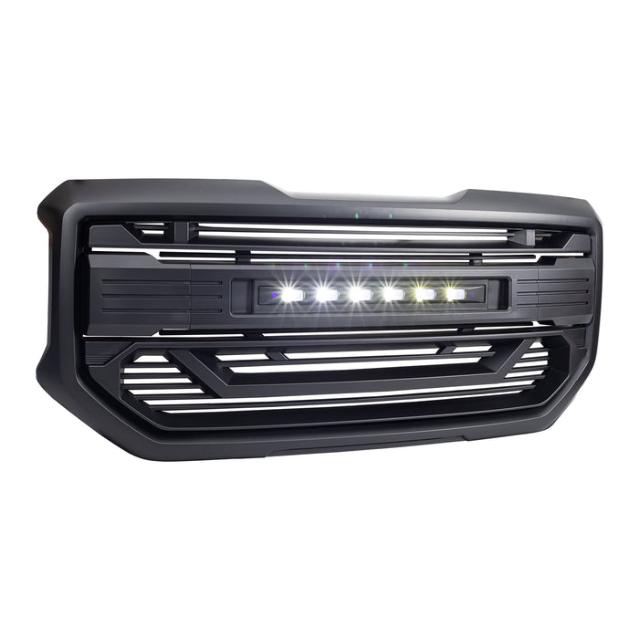 Armor Grille W/ Off-Road Lights - Matte Black For 2016-2018 GMC Sierra 1500｜American Modified