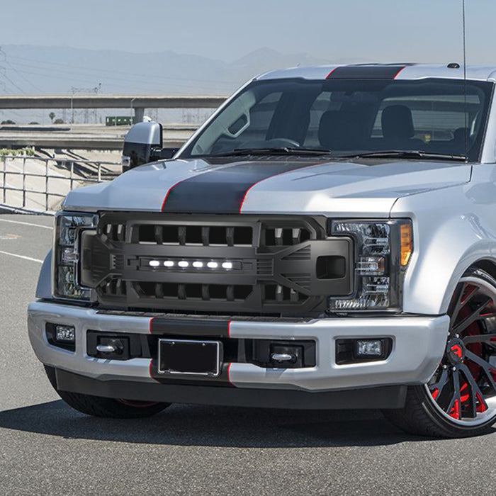 Armor Grille W/Off-Road Lights - Matte Black For 2017-2019 Ford F250/350| American Modified