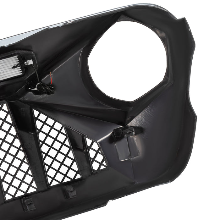 Demon Grille W/ Led Off-Road Lights - Red & White & Black For 18+ Jeep Wrangler JL & Gladiator JT W/O Trailcam | American Modified