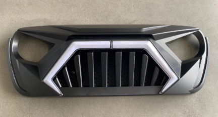 Goliath Grille W/ LED DRL and Turn Signals - White & Black For 18+ Jeep Wrangler JL & Gladiator JT
