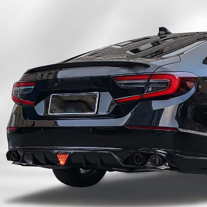 Rear Bumper Diffuser Lip W/ LED Light For 2018-2023 Honda Accord