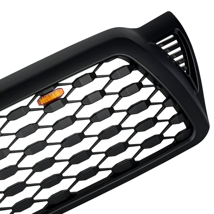 Front Mesh Grille W/ Amber Lights - Matte Black For 2005-2011 Toyota Tacoma | American Modified