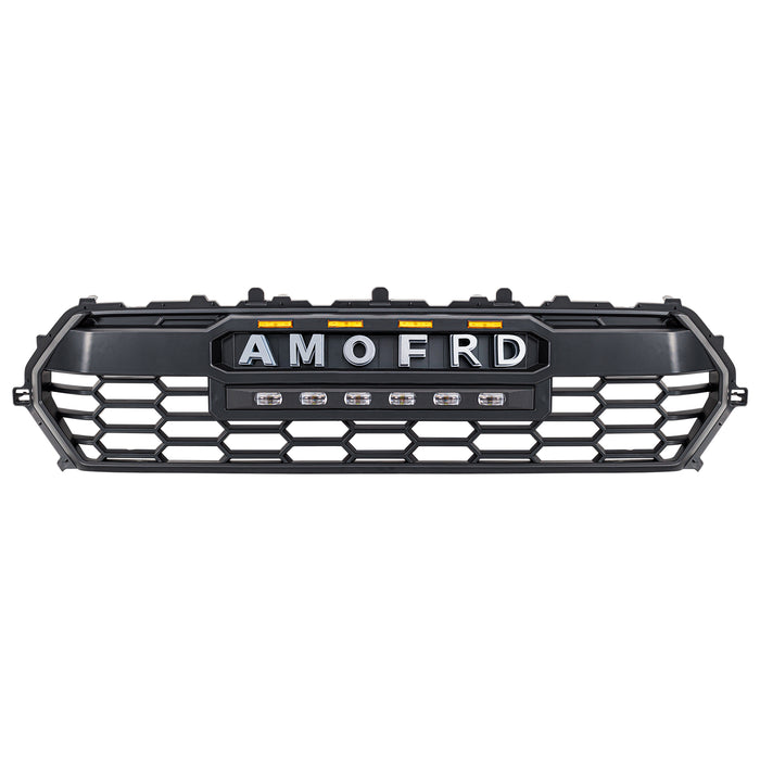 Front Grille W/ Off-Road Lights & Emblem Base - Matte Black For 2024+ Toyota Tacoma | American Modified