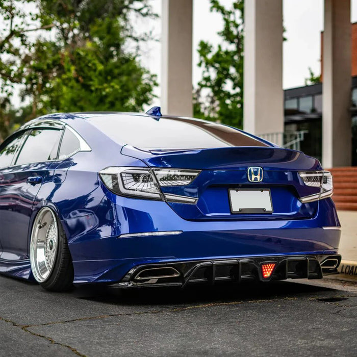 Rear Bumper Diffuser Lip W/ LED Light For 2018-2023 Honda Accord