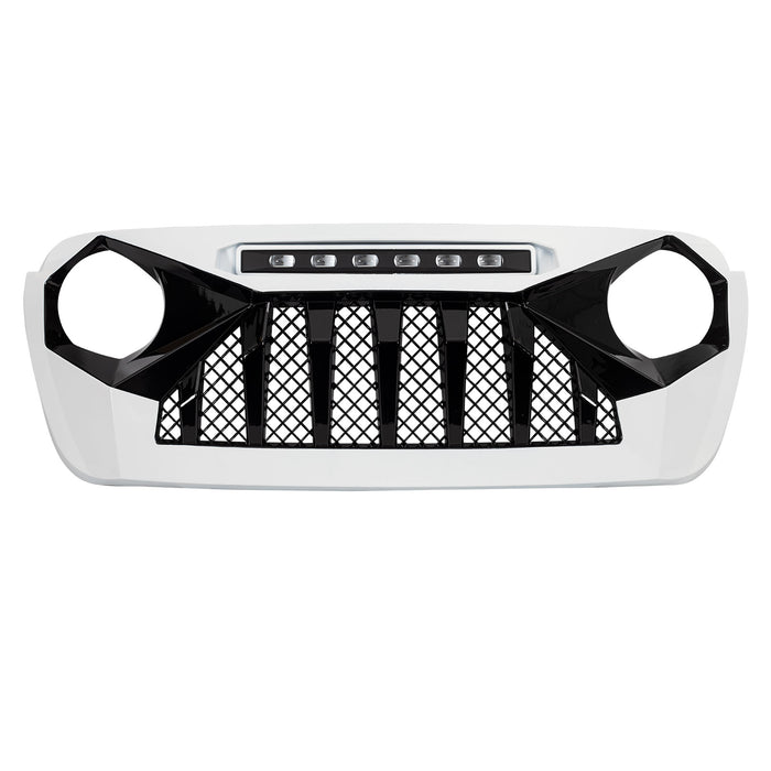 Demon Grille W/ Led Off-Road Lights-White & Black For 18-23 Jeep Wrangler Jl & Gladiator Jt W/O Trailcam| American Modified