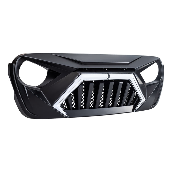 Goliath Grille w/ LED DRL and Turn Signals - Matte Black For 18+ Jeep Wrangler JL & Gladiator JT | AMERICAN MODIFIED