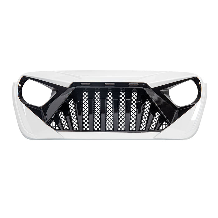 Goliath Grille W/ Amber Led Running Lights For 18-23 Jeep Wrangler Jl & Gladiator Jt - White & Black| American Modified