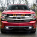 Armor Grille W/ Amber Lights & Emblem Holder - Chrome Glossy Black For 2019-2021 Chevy Silverado 1500| American Modified