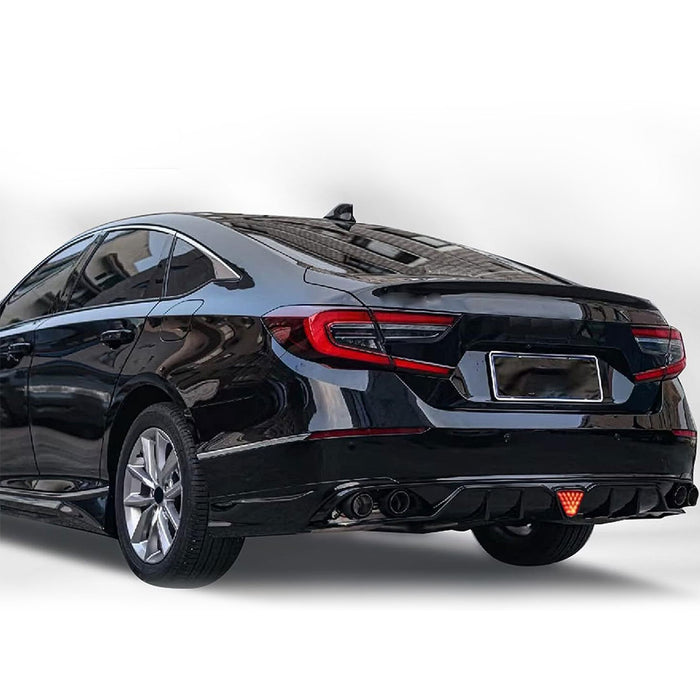 Rear Bumper Diffuser Lip W/ LED Light For 2018-2023 Honda Accord