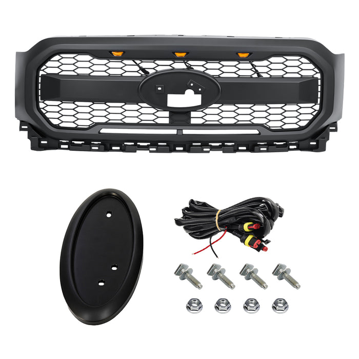 Raptor Style Mesh Grille W/ Amber Lights For 2021-2023 Ford F150(Excluding Raptor)｜American Modified