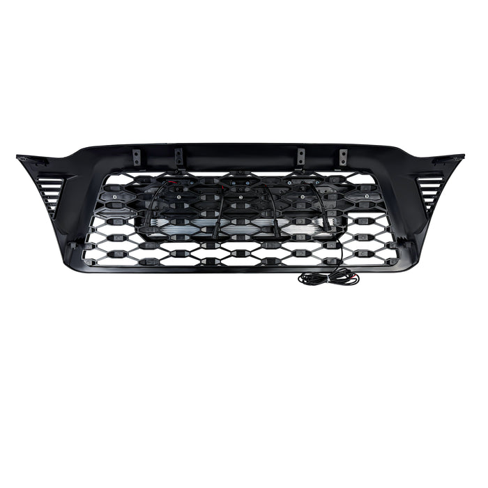 TRD PRO Style Grille w/ LED Off-Road Lights, Amber Lights and DIY Letters for 2005-2011 Toyota Tacoma- Matte Black | American Modified