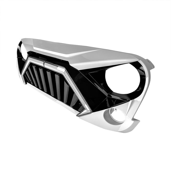 Goliath Grille W/ LED DRL and Turn Signals - White & Black For 07-18 Jeep Wrangler JK | American Modified