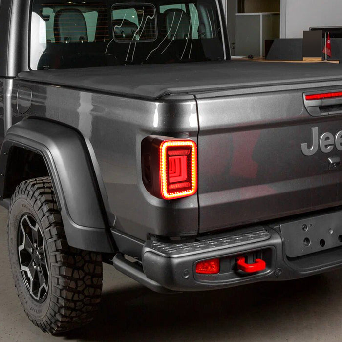 Smoked Cover Tunnel Tail Lights For 2020+ Jeep Gladiator JT | AMERICAN MODIFIED