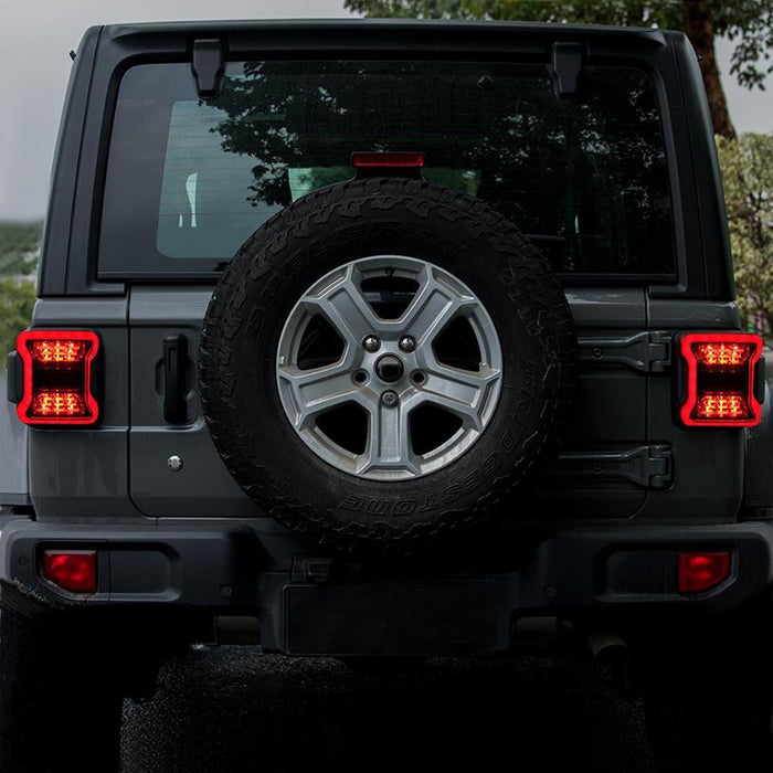 Red Lens LED Tail Lights For 18+ Jeep Wrangler JL | American Modified