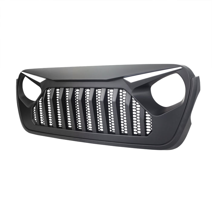 Gladiator Vader Grille W/ LED Eyebrow DRL and Turn Signals - Matte Black For 18+ Jeep Wrangler JL & Gladiator JT W/O Trailcam | American Modified