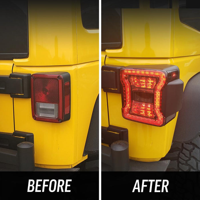 JK to JL Conversion Tail Lights - Red Lens For 07-18 Jeep Wrangler JK/ JKU(DOT Approved) | American Modified
