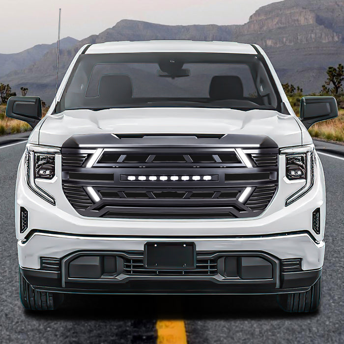 Armor Grille w/ Off-Road Lights, DRL & Camera Bracket - Matte Black For 22-25 GMC Sierra 1500 | AMERICAN MODIFIED