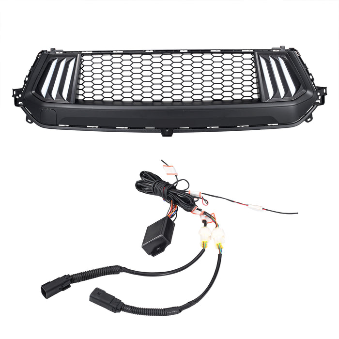 Knife Style Front Upper Grille W/ LED DRL and Turn Signals For 24+ Ford Mustang | American Modified