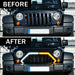 Goliath Grille W/ LED DRL and Turn Signals - Glossy Black For 07-18 Jeep Wrangler JK | American Modified
