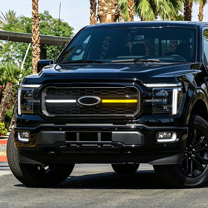LED Grille Lights w/ Sequential Turn Signal For 2024+ Ford F-150 Lariat | American Modified
