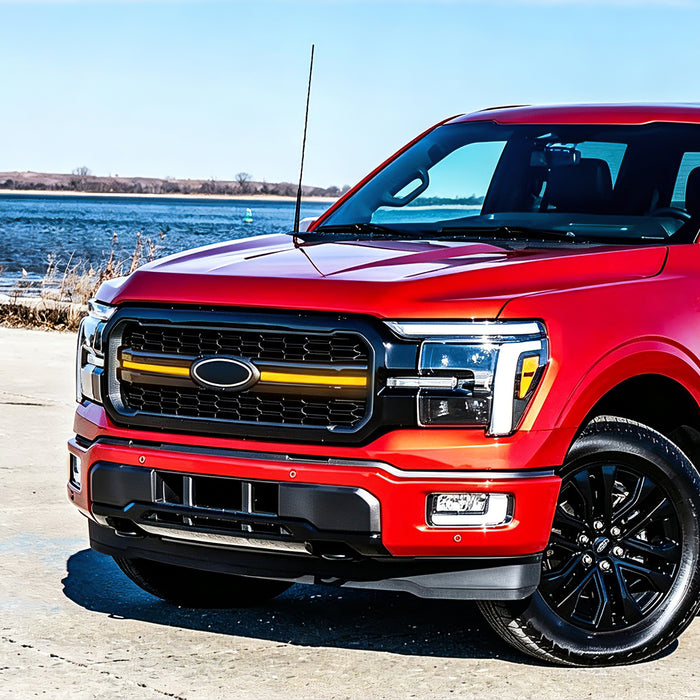 Smoked LED Amber Lights w/ Sequential Turn Signal For 2024+ Ford F-150 Lariat |American Modified