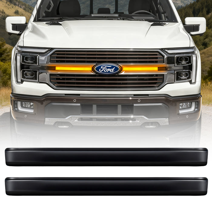 Smoked LED Amber Lights w/ Sequential Turn Signal For 2024+ Ford F-150 King Ranch/ Platinum | American Modified
