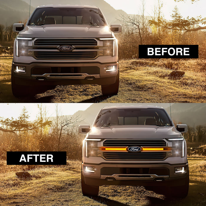 Smoked LED Amber Lights w/ Sequential Turn Signal For 2024+ Ford F-150 King Ranch/ Platinum | American Modified
