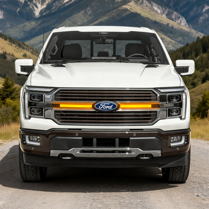 Smoked LED Amber Lights w/ Sequential Turn Signal For 2024+ Ford F-150 King Ranch/ Platinum | American Modified