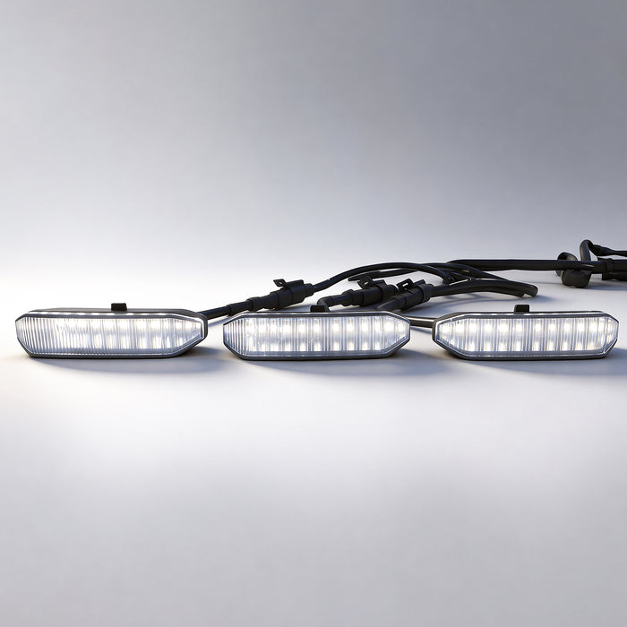 Smoked Lens White LED Raptor Style Grille Lights for 2024+ Ford F-150 STX (3PC Kit) | American Modified