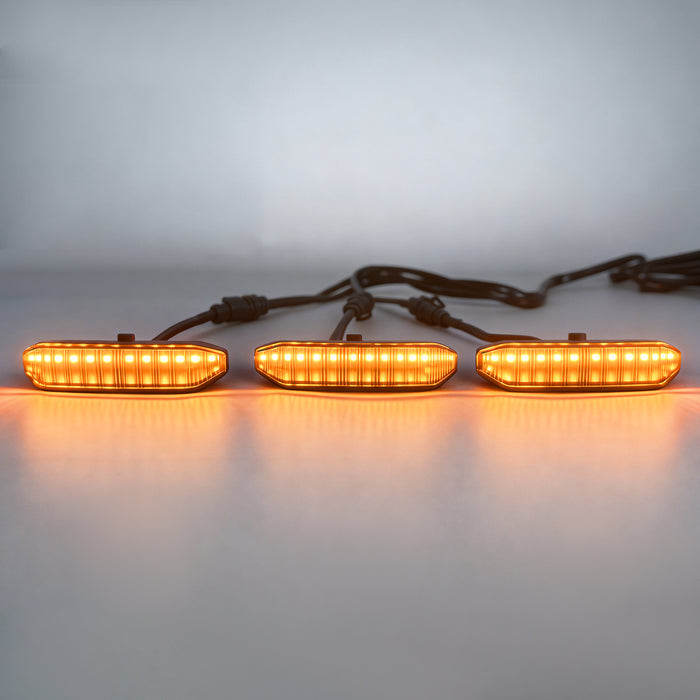 Amber LED Raptor Style Grille Lights for 2024+ Ford F-150 STX (3PC Kit) | American Modified