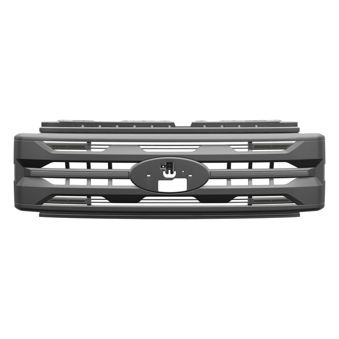 Armor Grille w/ DRL, Amber Lights & OEM Emblem Hole - Matte Black For 2023-2027 Ford F-250 / F-350 Super Duty XL / XLT | American Modified