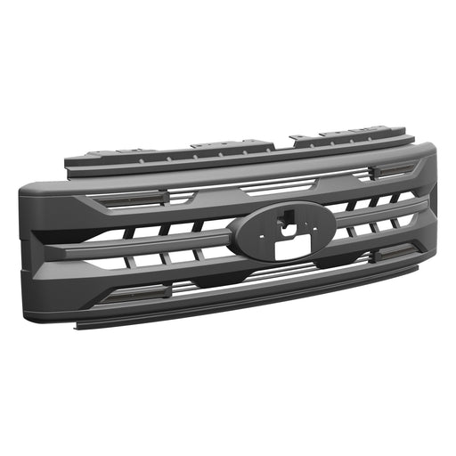 Armor Grille w/ DRL, Amber Lights & OEM Emblem Hole - Matte Black For 2023-2027 Ford F-250 / F-350 Super Duty XL / XLT | American Modified