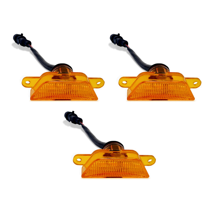 (3pcs/1 set) LED Front Grille Lights Raptor Style Amber Light Fit for American Modified Ford F150/F250/Dodge Ram  (Amber shell) | American Modified