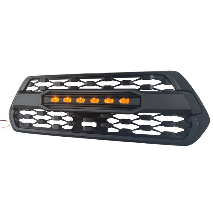 TRD PRO Style Front Grille W/ LED Off-Road Lights - Matte Black For 2016-2023 Toyota Tacoma