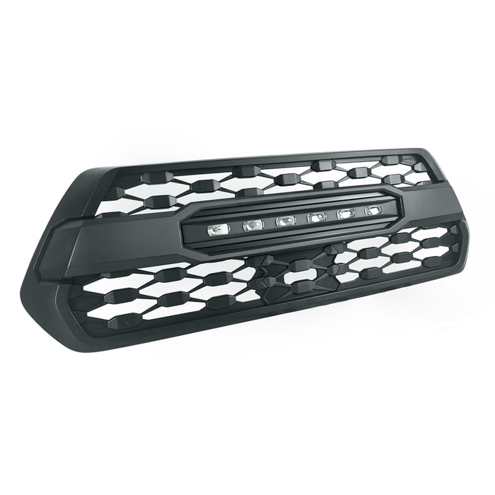 TRD PRO Style Front Grille W/ LED Off-Road Lights - Matte Black For 2016-2023 Toyota Tacoma