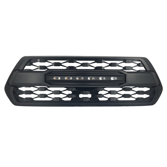 TRD PRO Style Front Grille W/ LED Off-Road Lights - Matte Black For 2016-2023 Toyota Tacoma