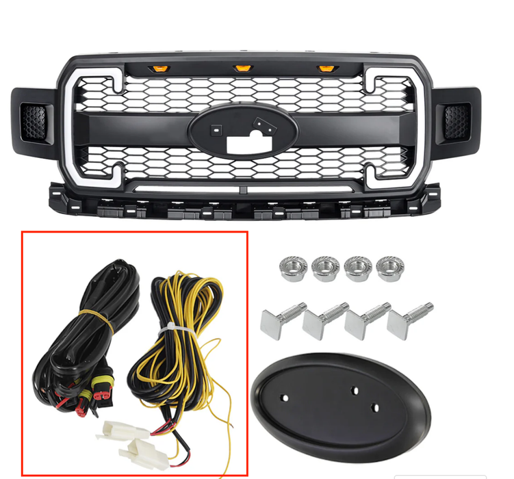 Wiring Harness for the 18-20 Raptor Style Mesh Grille W/ DRL & Turn Signal Lights Emblem Base