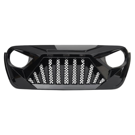 Goliath Grille W/ Amber Led Running Lights For 18-23 Jeep Wrangler Jl & Gladiator Jt - Glossy Black | American Modified